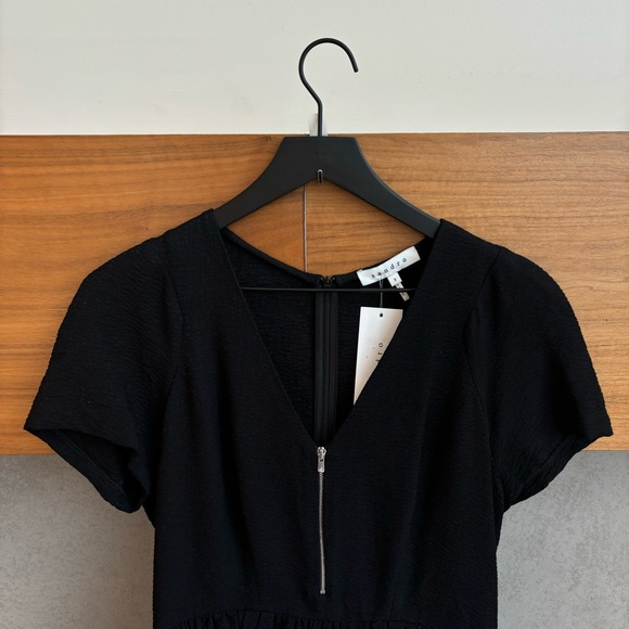 NWT Sandro Sheath Dress Black Peplum, Size 3/ US L-8 - Picture 2 of 13